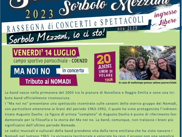 Rassegna "Sere d'estate": concerto dei "Ma noi no"