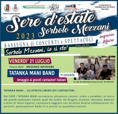 Rassegna "Sere d'estate": concerto della Tatanka Mani Band