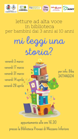 Ciclo di letture "Mi leggi una storia?" alla biblioteca "Provasi" 