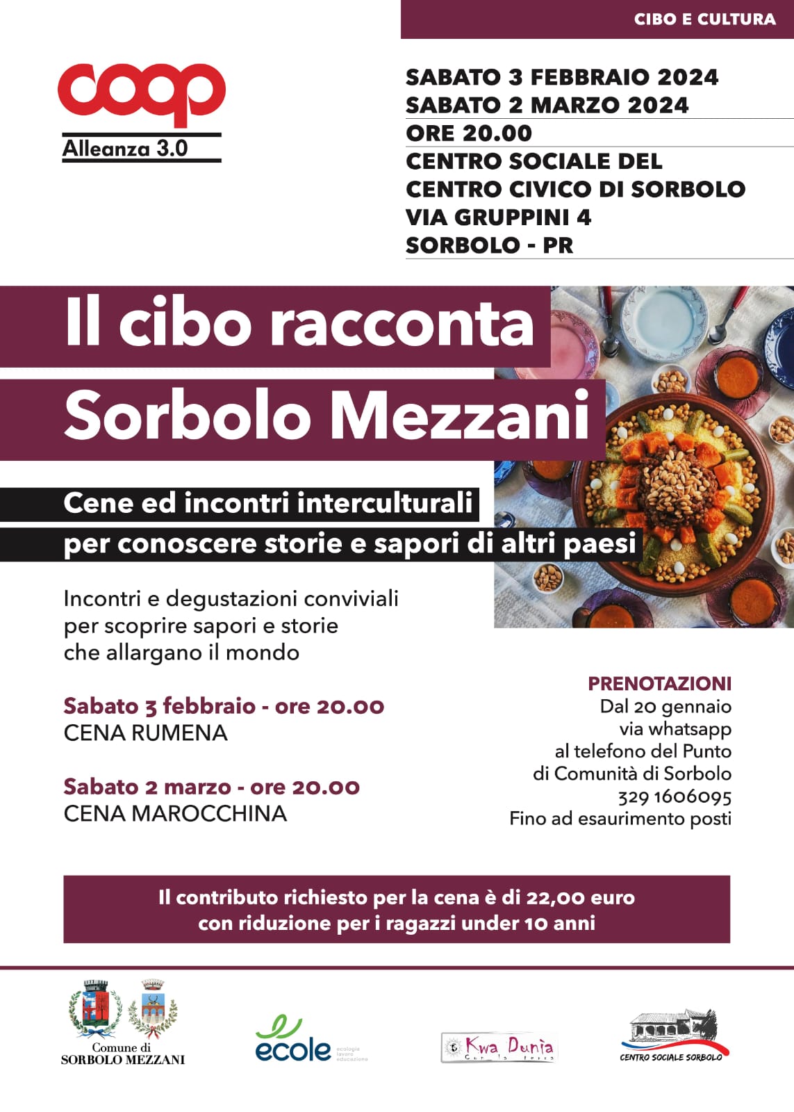 Il cibo incontra Sorbolo Mezzani: cena marocchina