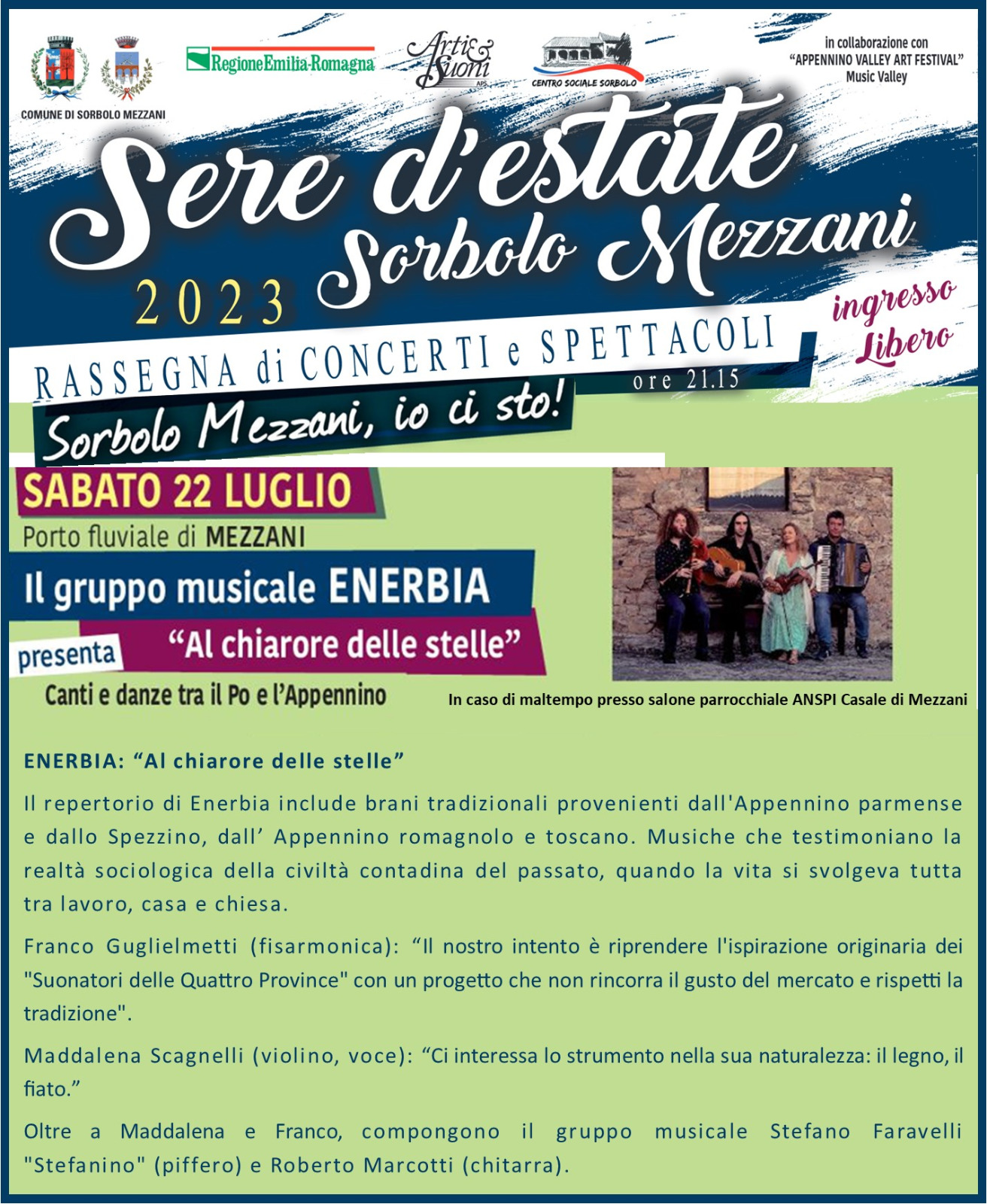 Rassegna "Sere d'estate": Concerto degli Enerbia