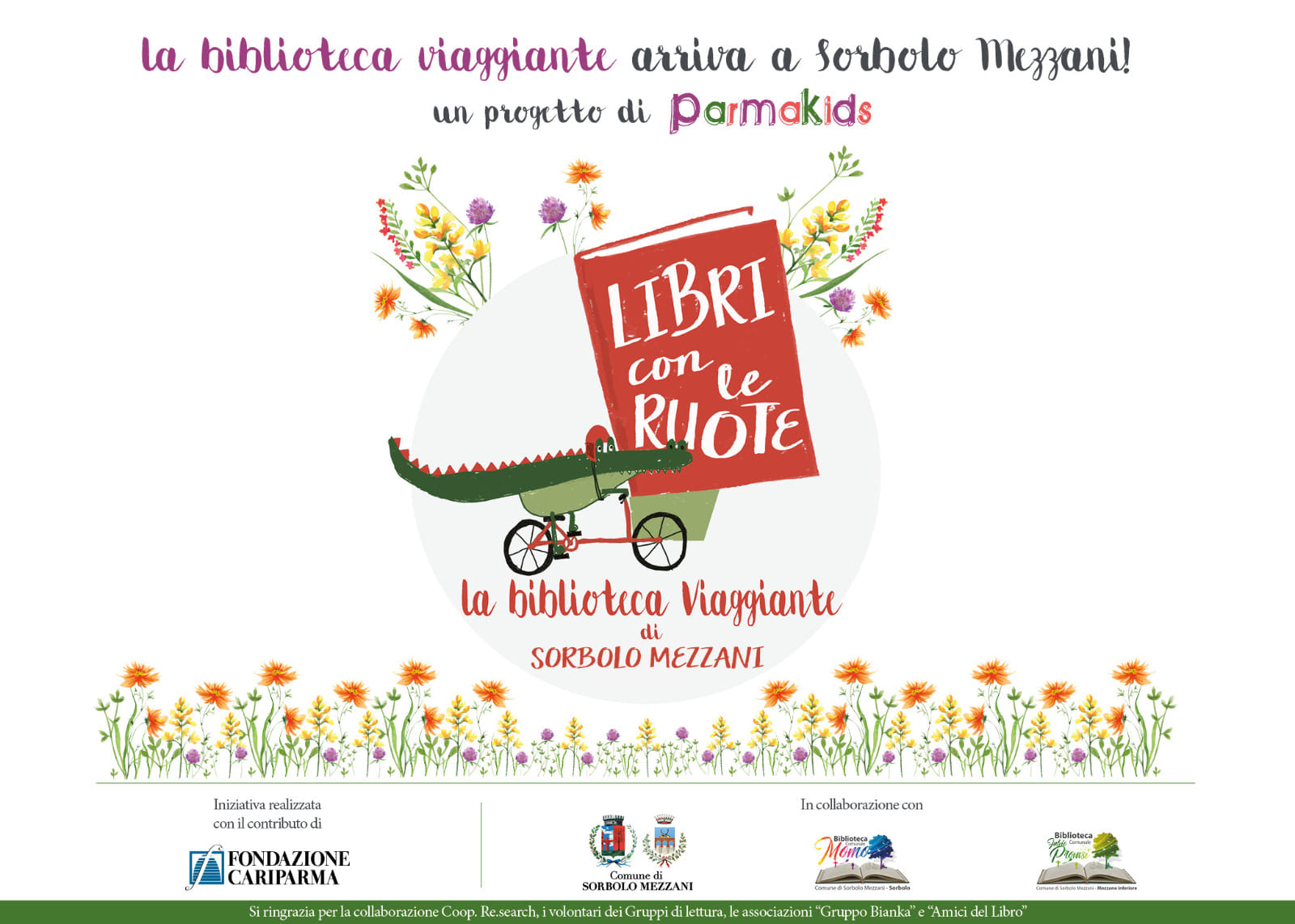 "libri con le ruote" arriva a sorbolo mezzani