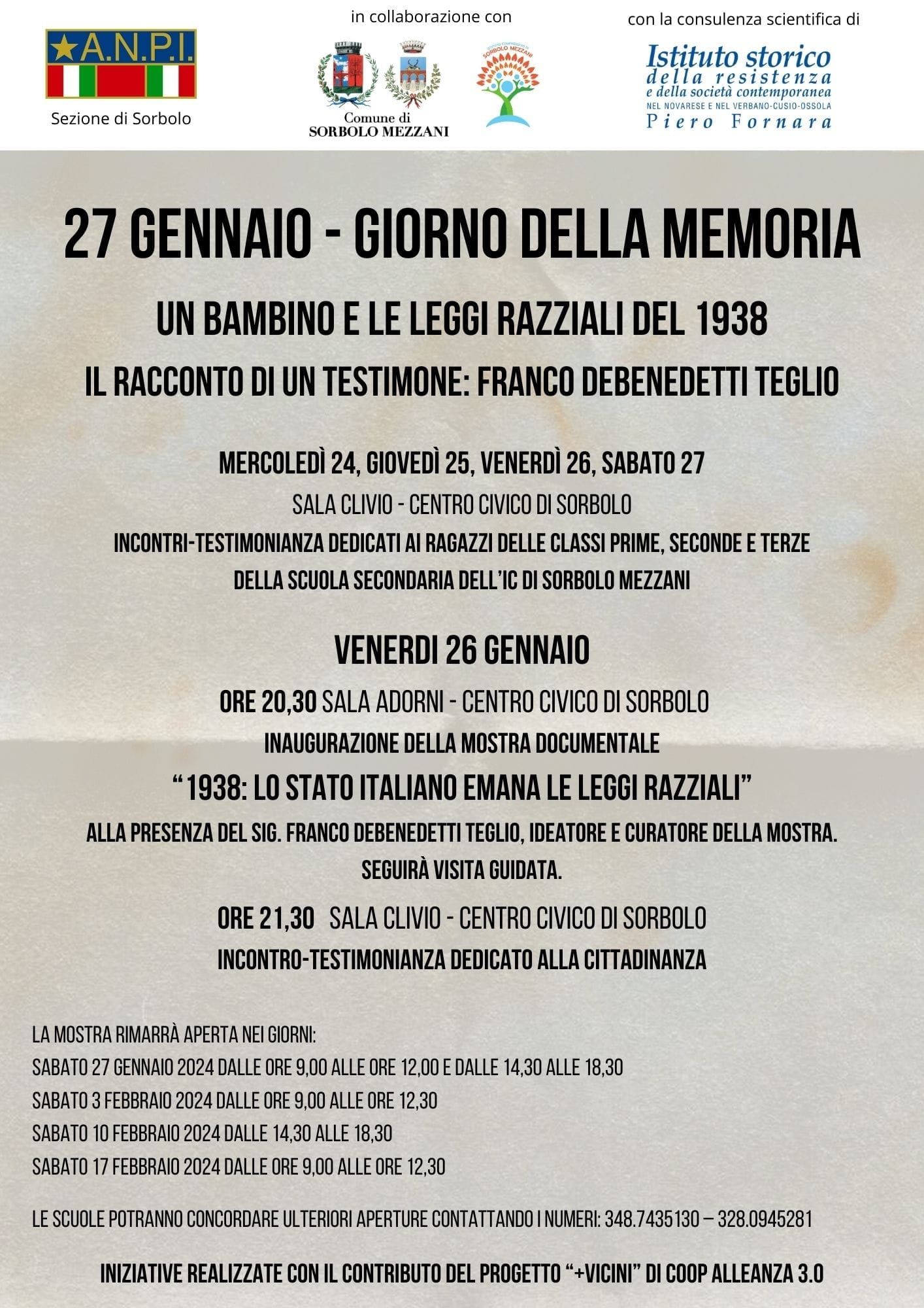 Eventi per la Giornata della Memoria