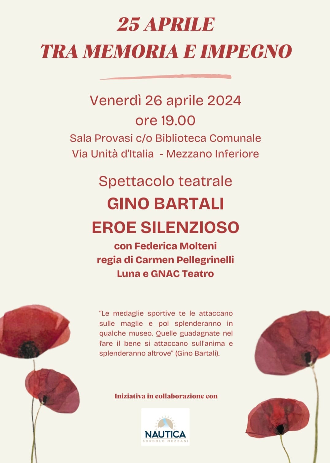 Spettacolo teatrale "Gino Bartali eroe silenzioso"