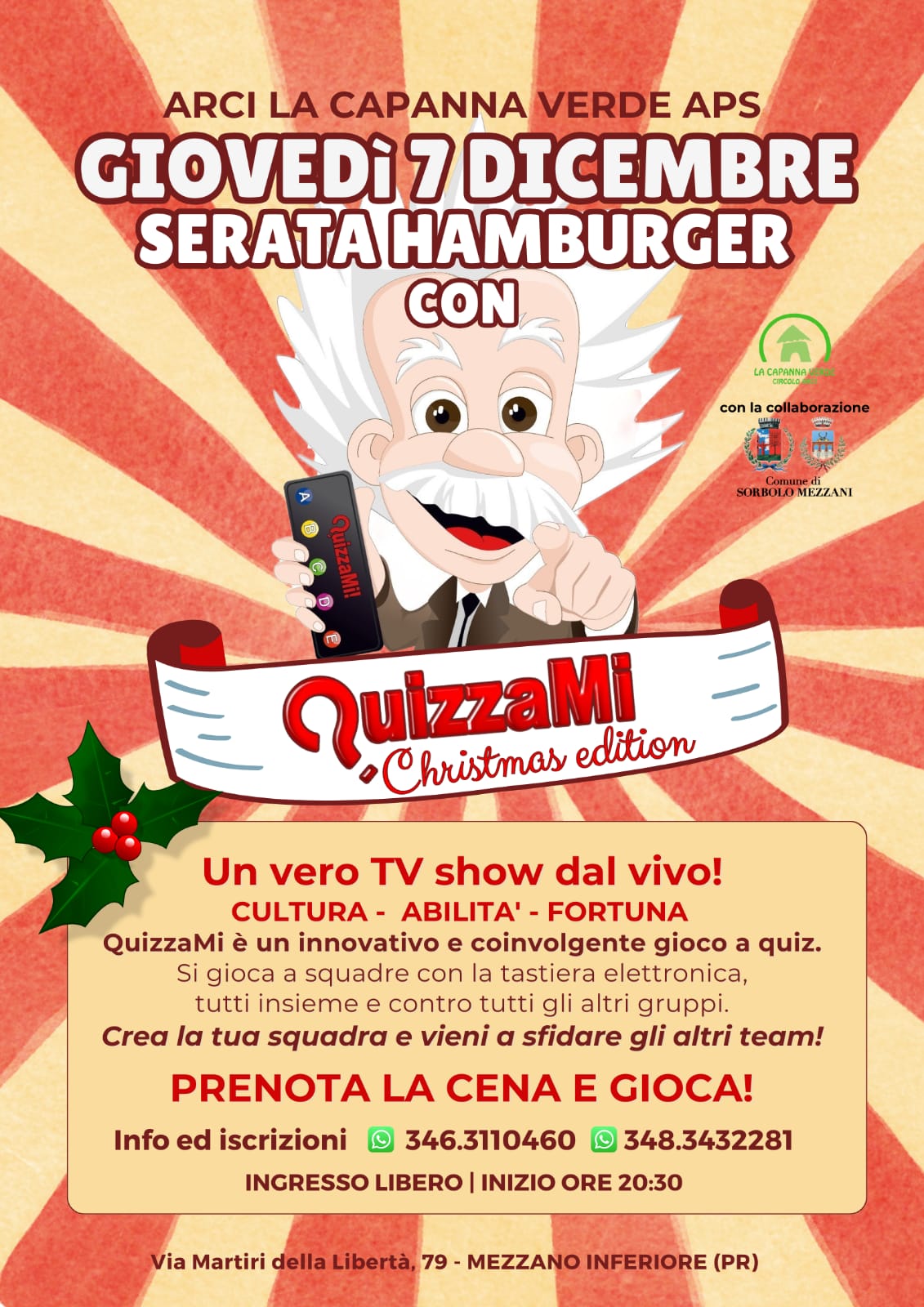 "Quizzami"-serata hamburger