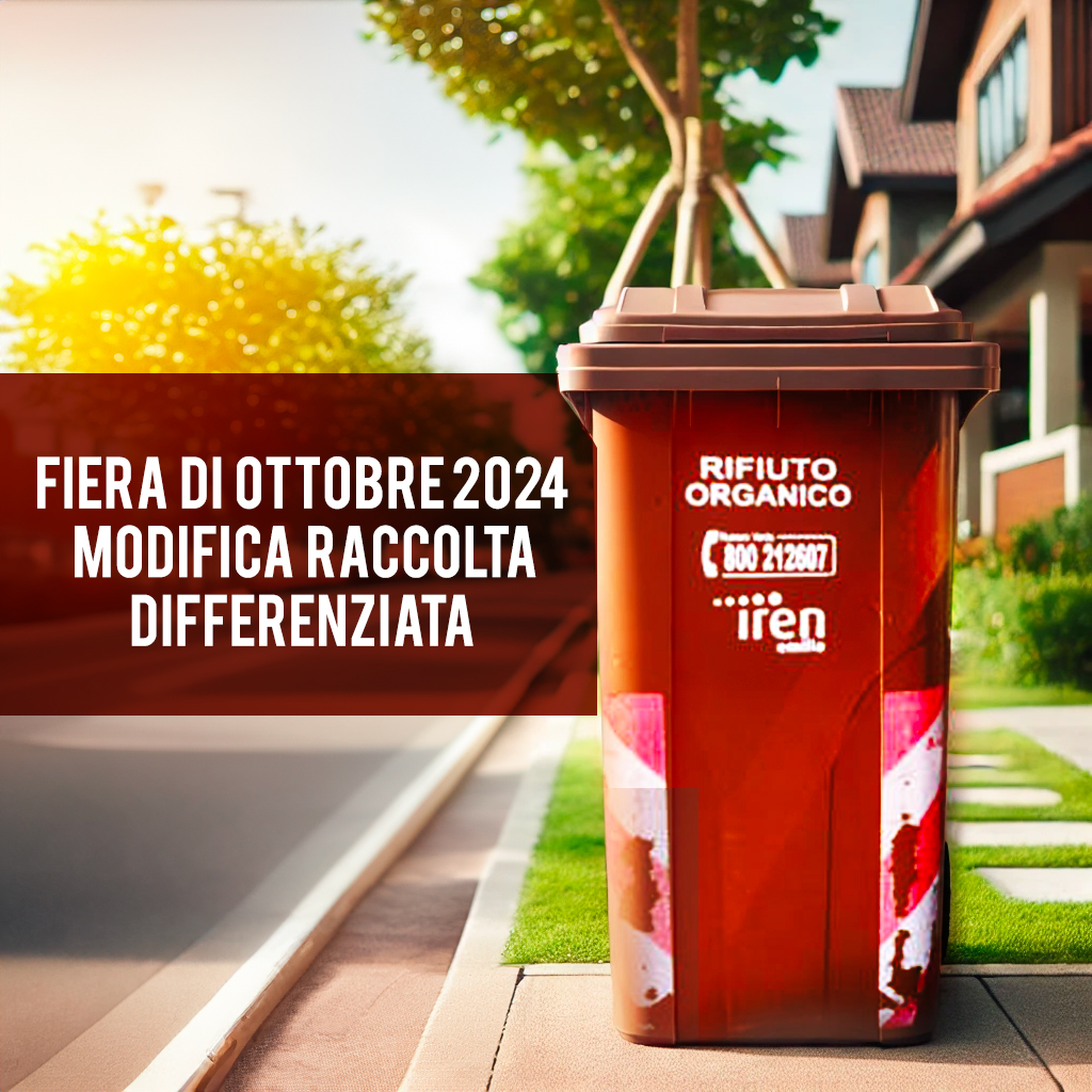 FIERA DI OTTOBRE 2024. MODIFICA RACCOLTA DIFFERENZIATA