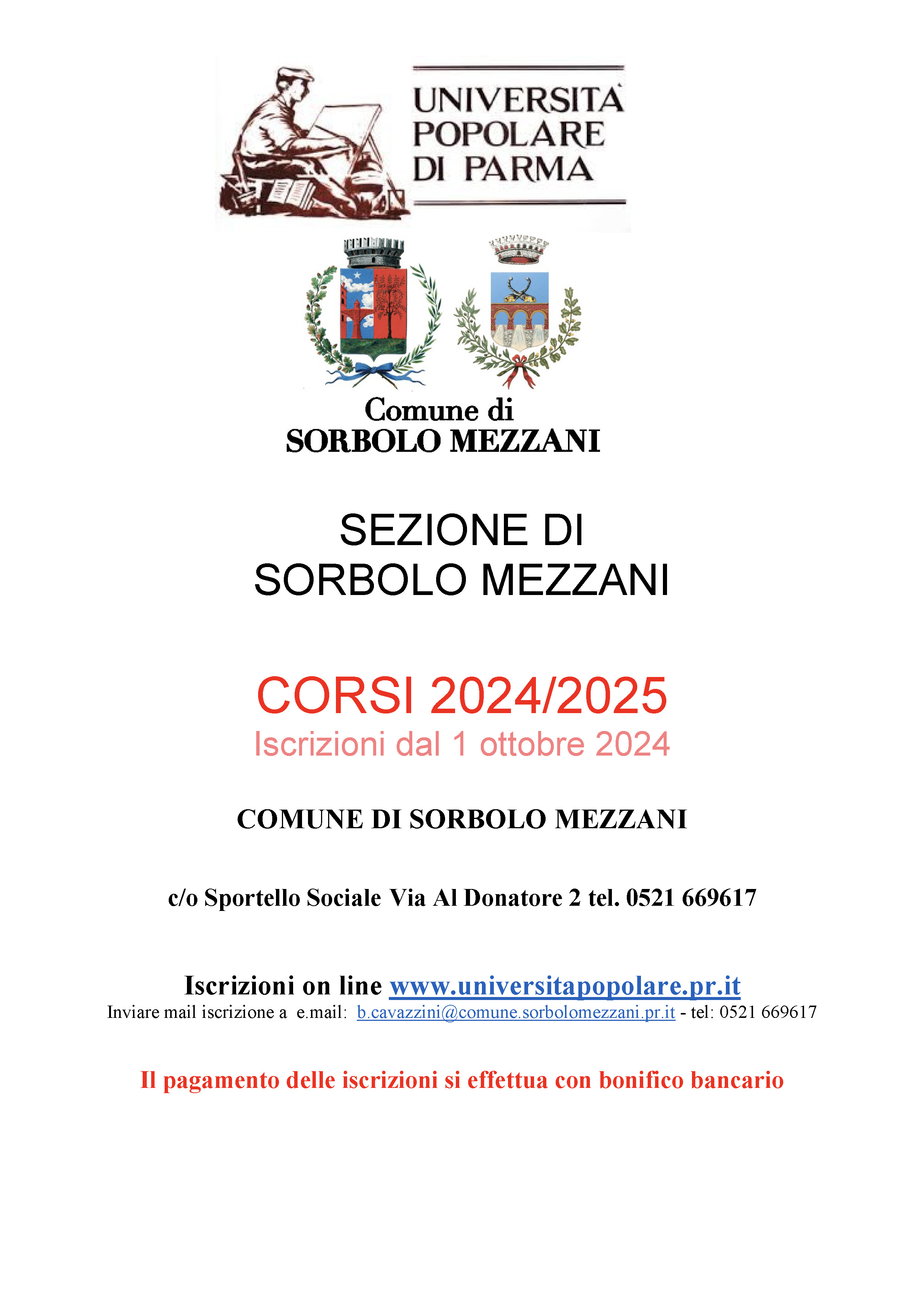 Corsi 2024/2025 all'Università Popolare di Parma